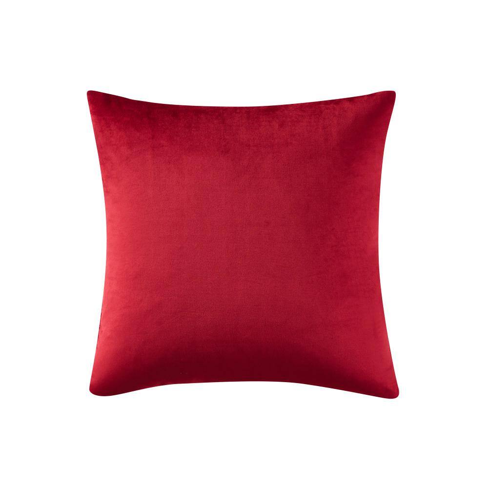 Crimson Velvet 18" Square Decorative Throw Pillow