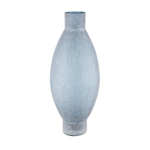 Baldwin Frosted Glass 2.5 in. Decorative Vase in Blue - Large