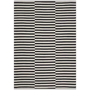 Montauk Ivory/Black 5 ft. x 7 ft. Striped Area Rug
