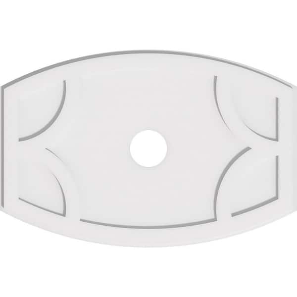 32 in. W x 21-3/8 in. H x 4 in. ID x 1 in. P Kailey Architectural Grade PVC Contemporary Ceiling Medallion