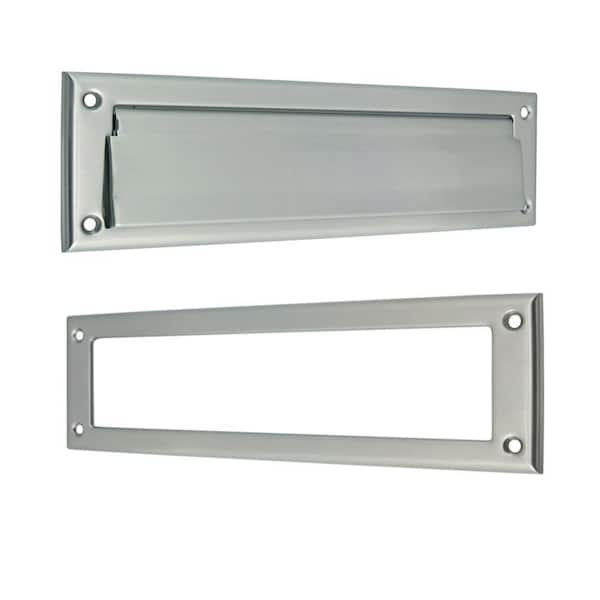 Satin Chrome Solid Brass Magazine Mail Slot Set