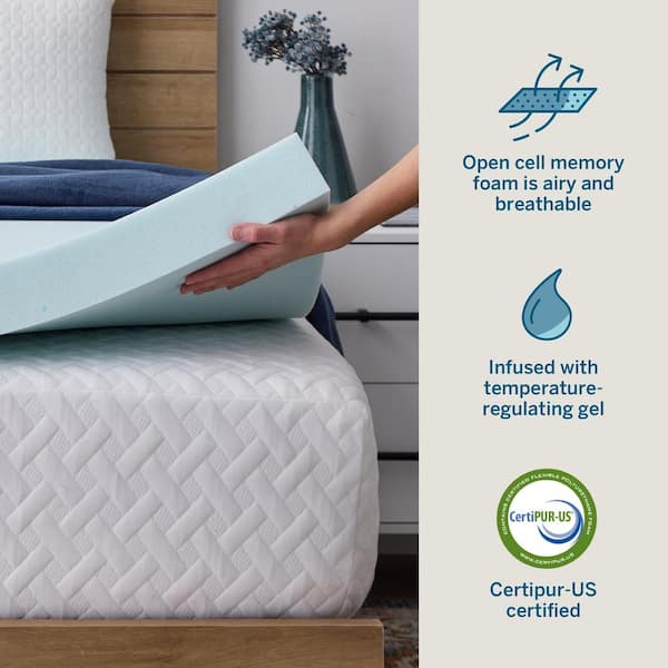 Details about   3 Inch Gel Infused Memory Foam Mattress Topper Cooling Relief Prevent Heat New 