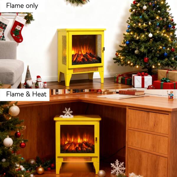 Runesay 14 in. Freestanding Electric Fireplace Stove heater with