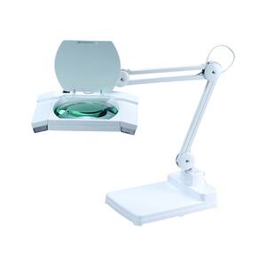 31 in. White Multi-Function Full Spectrum LED Magnifying Table Lamp
