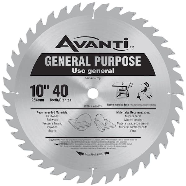 Avanti 10 in. x 40-Tooth General Purpose Circular Saw Blade