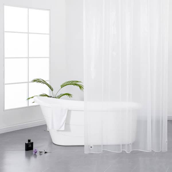 RAY STAR Raystar PEVA 72 in x 72 in White Waterproof Shower Curtain Liner with 12 Shower Curtain Hooks