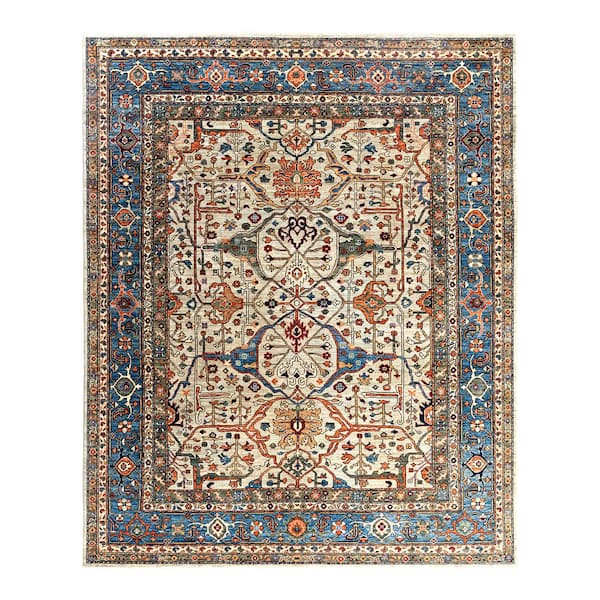 Serapi Light Gray 8 ft. x 10 ft. Tribal Wool Indoor Area Rug
