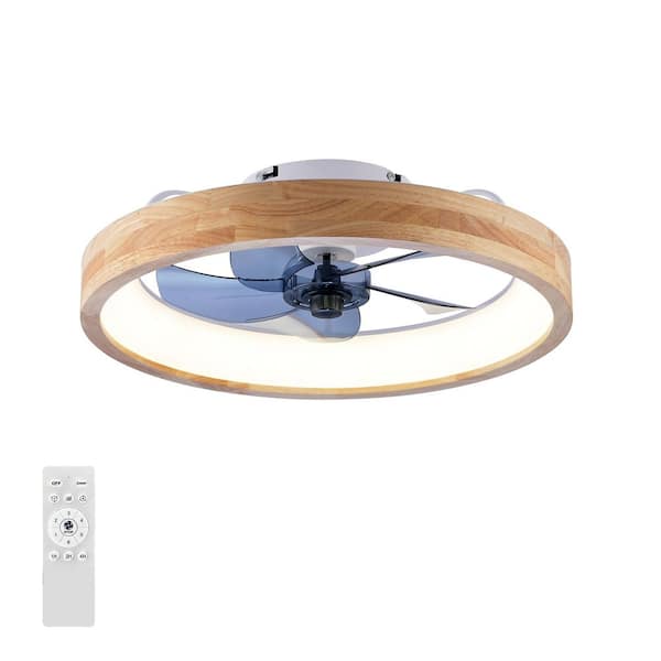 20 in. Matte White Standard Ceiling Fan with Light and Remote, Dimmable Flush Mount LED Fan Light for Living Room