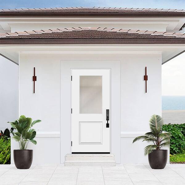 Steves & Sons Palisade 36 in. x 80 in. Half Lite Clear Impact