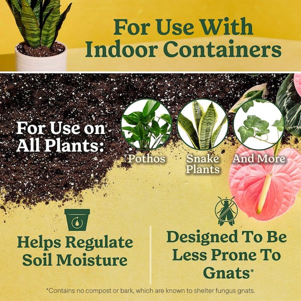 Indoor Potting Mix for All Plants 6 qt. Soil For Indoor Container Plants, Use with Houseplants and More
