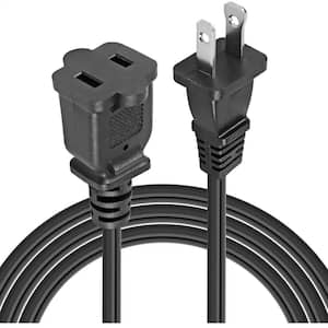 15 ft. 2/3 13 Amp Black Replacement Small Appliance Cord 2-Prong Male-Female Extension Power Cord Cable US AC 13A 125V