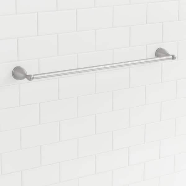 Builders 18 in. Wall Mounted Towel Bar in Spot resistant brushed nickel