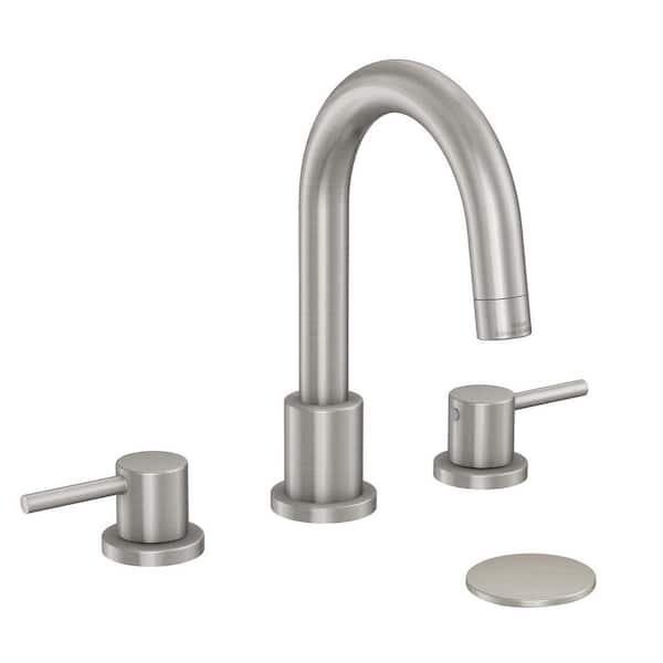 Glacier Bay Cartway 8 in. Widespread 2-Handle Bathroom Faucet in Brushed Nickel