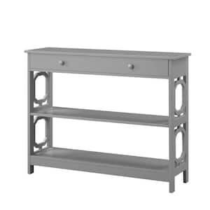 Omgega 39.5 in. Gray Rectangle Wood Top 1 Drawer Console Table with Shelves