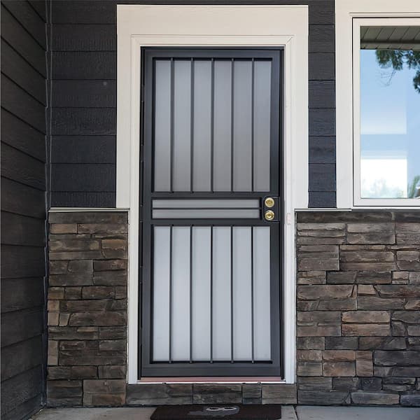 36 in. x 80 in. 450 Series Black Vegas Security Door