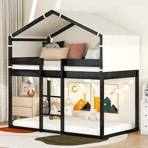 Harlan Espresso Twin Over Twin House Style Bunk Bed