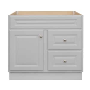 Hampton 36 in. W x 21 in. D x 33.5 in. H Bath Vanity Cabinet without Top in Dove Gray