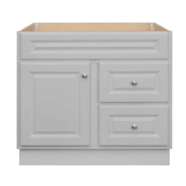 Glacier Bay Hampton 36 in. W x 21 in. D x 33.5 in. H Bath Vanity Cabinet without Top in Dove Gray
