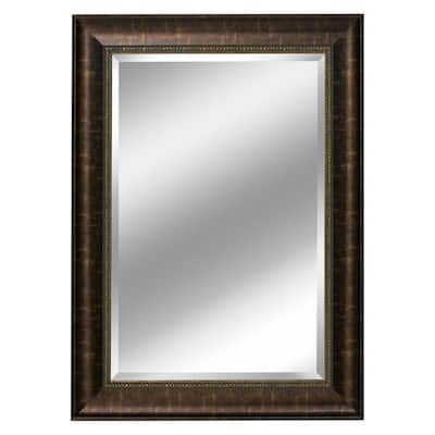 Deco Mirror 29 in. W x 35 in. H Framed Rectangular Beveled Edge ...