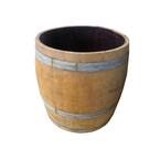 27 in. W 28 in. H Lacquer Finished Tall Wine Barrel Planter