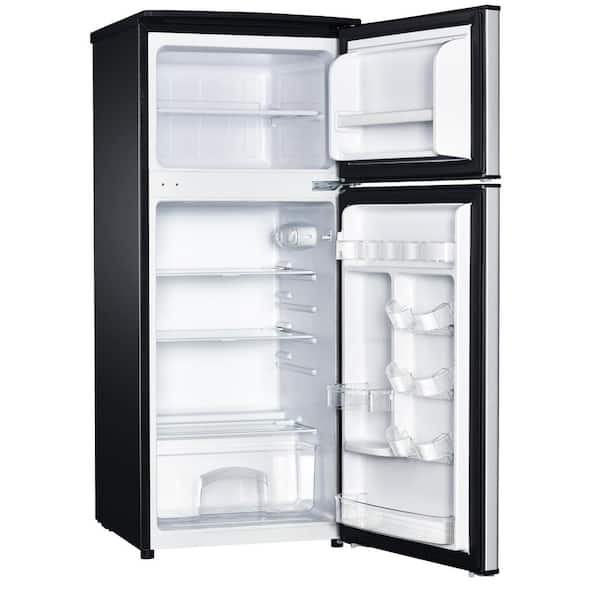 Magic Chef - 4.5 cu. ft. 2 Door Mini Fridge in Stainless Look with Freezer