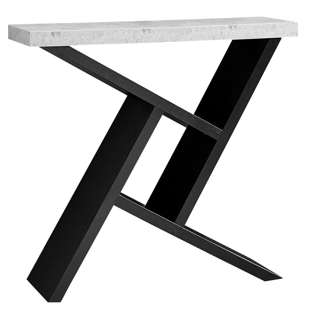 36 in. Black Standard Rectangle Console Table with Storage