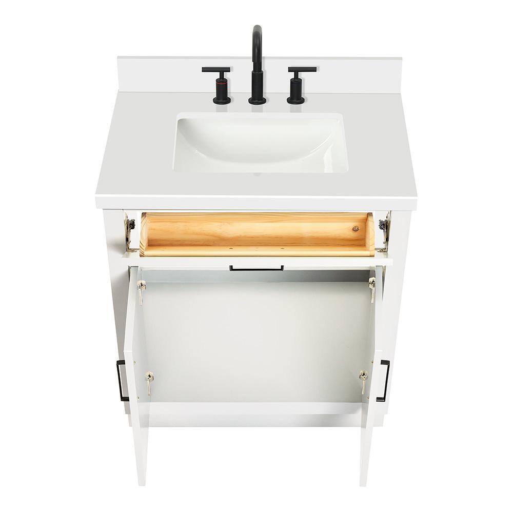 Hepburn 31" White Hardwood Freestanding Single Vanity Set