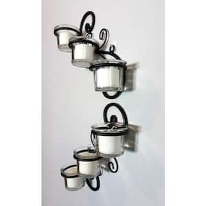Black Candle Wall Sconce (Set of 2)