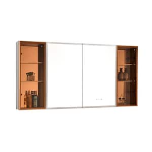 60 in. W x 30 in. H LED Large Rectangular Aluminum Alloy Surface Mount Medicine Cabinet with Mirror
