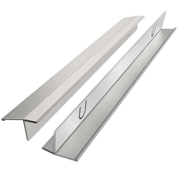 2 Pack Silver Stainless Steel Stove Gap Covers, 13.8 in. - 27.6 in. Adjustable Heat Resistant Not Sharp Gap Filler