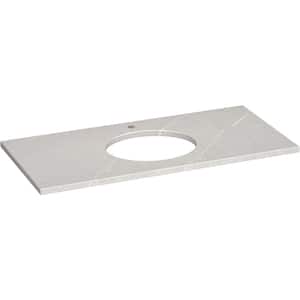Silestone 49 in. W x 22.4375 in. D Quartz Oval Cutout with Vanity Top in Eternal Serena