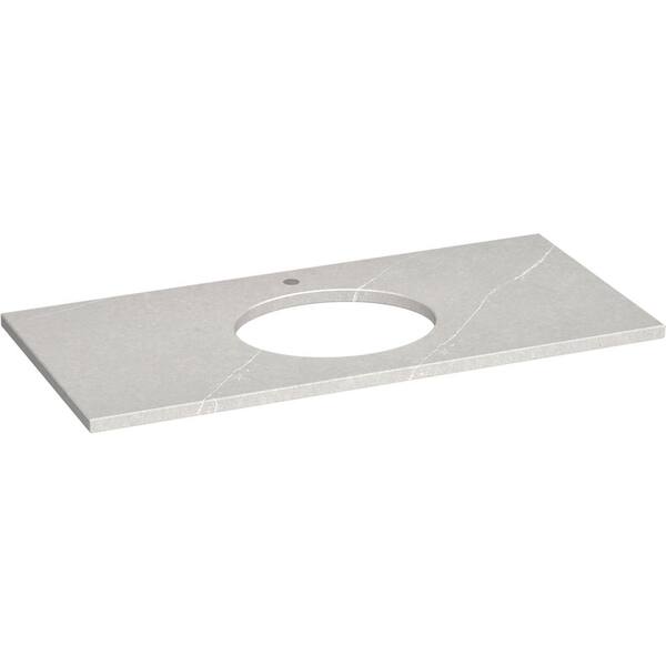 KOHLER Silestone 49 in. W x 22.4375 in. D Quartz Rectangle Cutout with Vanity Top in Miami White