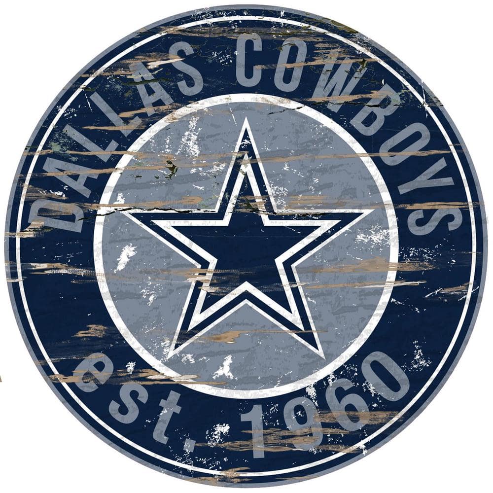 NFL Round Distressed Sign: Dallas Cowboys