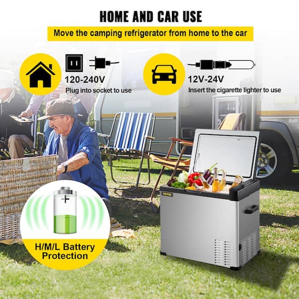 Costway 16 Quart Portable Car Refrigerator Mini Cooler/Freezer Compressor  Camping in White EP23827 - The Home Depot