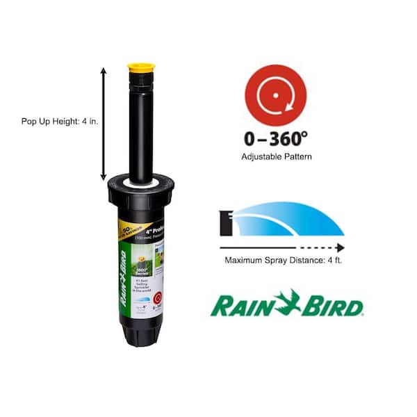 1800 Series 4 in. Pop-Up Professional PRS Sprinkler, 0-360° Pattern, Adjustable up to 4 ft. SAM