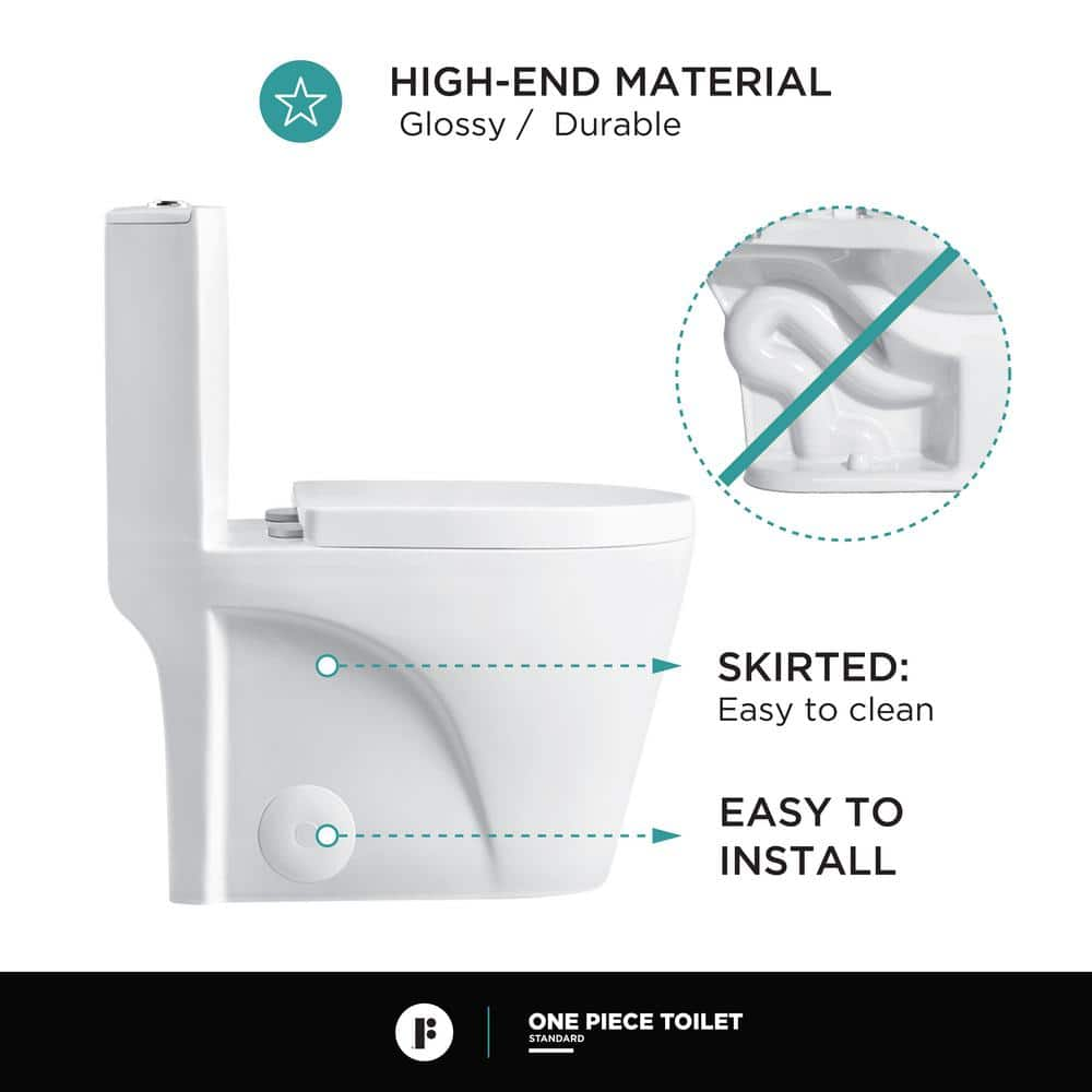 Ultraluxe 12 in. Rough-In 1-piece 1/1.6 GPF Dual Flush Elongated Toilet ...