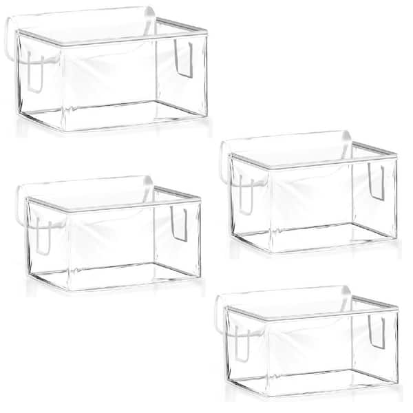 Sorbus Clear Foldable Storage Bags with Handles & Zipper for Clothes and Blankets, 90L, 4 Pack