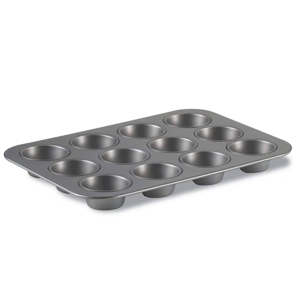 Calphalon 12 Cup Nonstick Heavy Gauge Carbon Steel Muffin Pan in Silver 985121326M The Home Depot