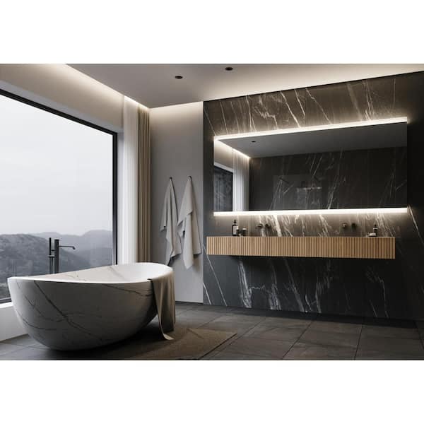 Unbranded 100 in. W x 45 in. H Rectangular Frameless Wall Mounted Bathroom Vanity Mirror 3000K LED