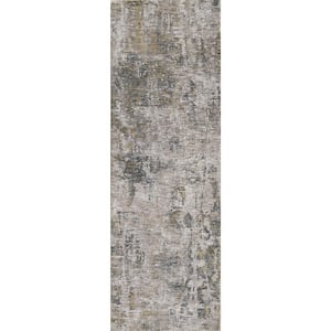 Ivy Ivory 2 ft. x 8 ft. Distressed Contemporary Runner Rug