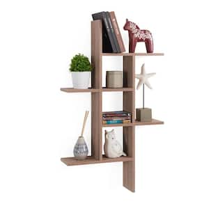 Cantilever Weathered Oak MDF Floating Wall Shelf