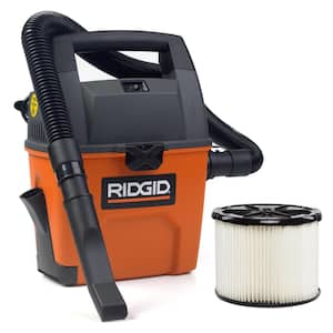 3 Gal. 3.5 Peak HP Handheld Shop Vacuum Wet Dry Vac with RIDGID SWEEP Dust Pan, Filter, Hose and Car Nozzle WD3050