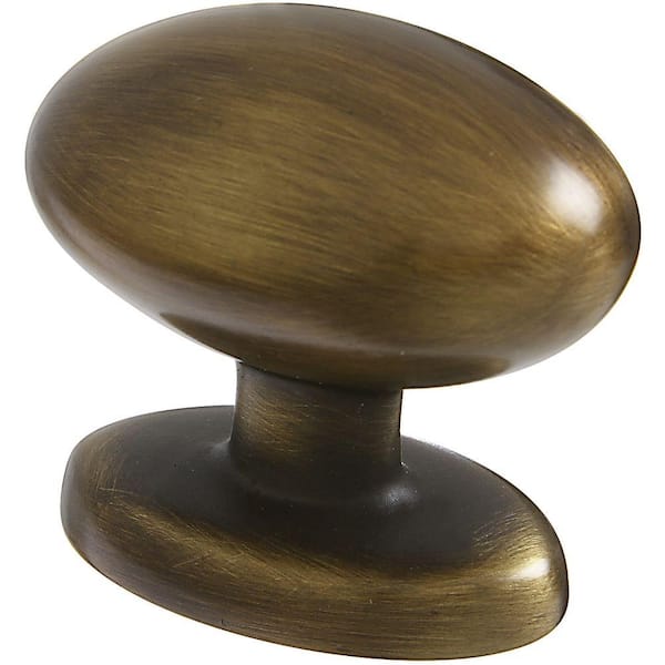 Stanley-National Hardware 1-1/3 in. Antique Bronze Egg-Shaped Cabinet Knob