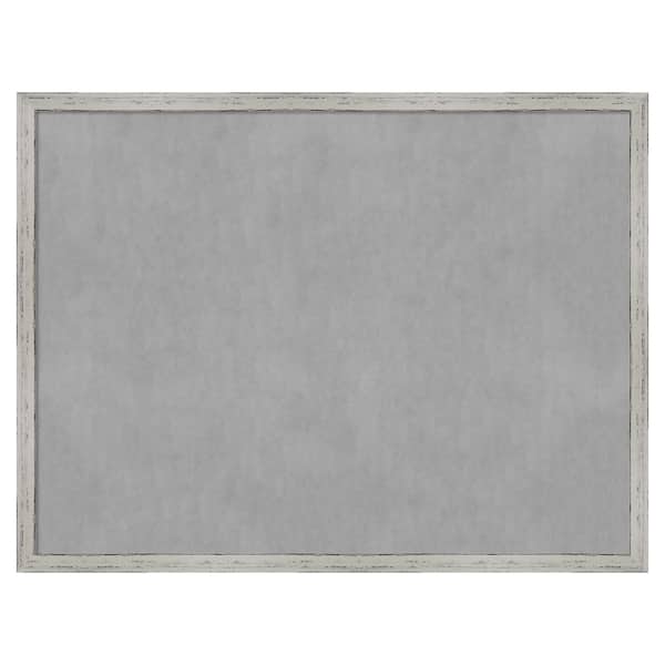 Amanti Art Shiplap White Narrow 25 in. x 19 in Framed Magnetic Board