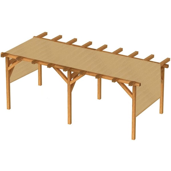 Shatex Outdoor Pergola Shade Cover Canopy for Patio Privacy Shade Screen Panel with Grommets on 2 Sides，6'x10', Beige