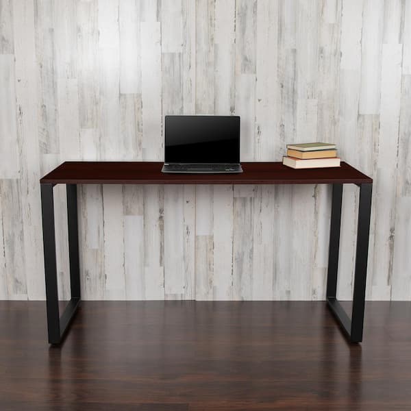 55 in. Rectangle Mahogany Laminate Computer Desk