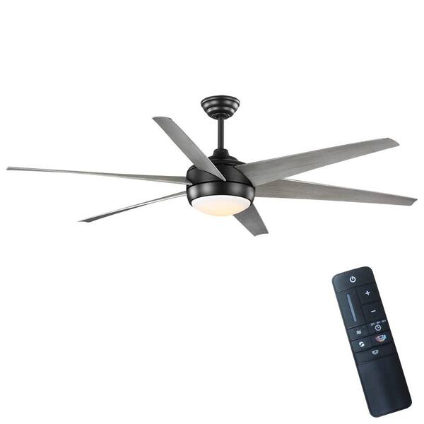 Home Decorators Collection Windward 68 in. White Color Changing Integrated LED Matte Black Ceiling Fan with Light Kit, DC Motor and Remote