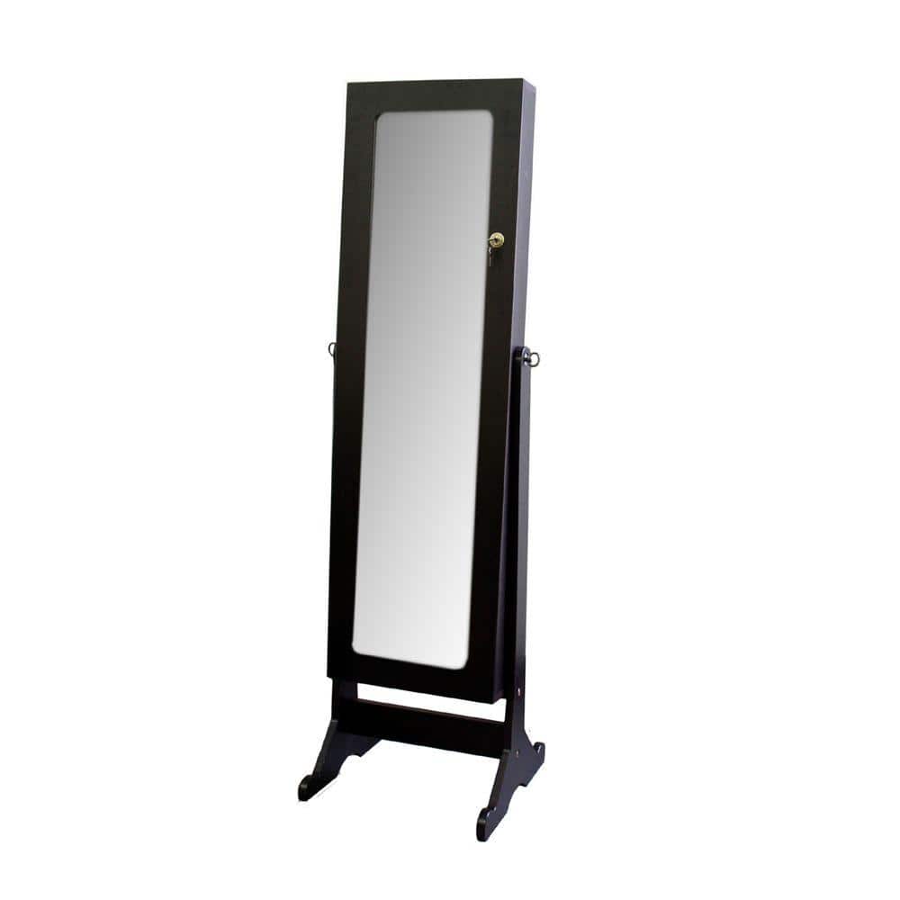 Cherry Hardwood Free Standing Jewelry Armoire with Mirror