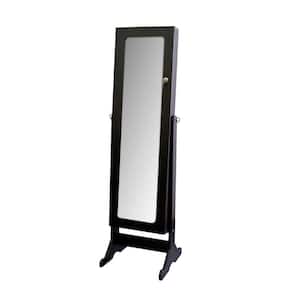 Large Rectangle Espresso Beveled Glass Tilting Contemporary Mirror (57 in. H x 16 in. W)