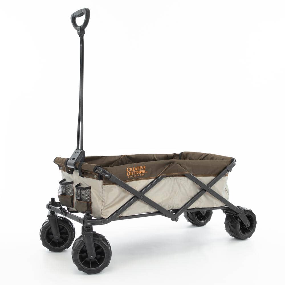 7 cu.ft. Metal Folding Garden Cart in 2-Tone Brown